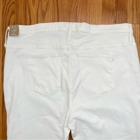 MADEWELL 10” High-Rise Skinny 37 T Tall white denim jeans NWT - Picture 6 of 16